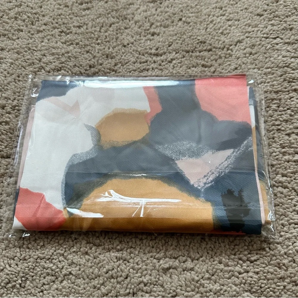 New Silk Feeling Scarf Medium Square Satin Head Scarf for Women 27.5”x27.5”